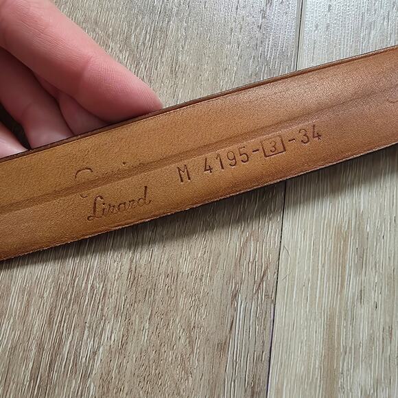 Vintage Mezlan Black Lizard Leather Belt sz 34 Medium Retro Minimalist Classic - Picture 4 of 8